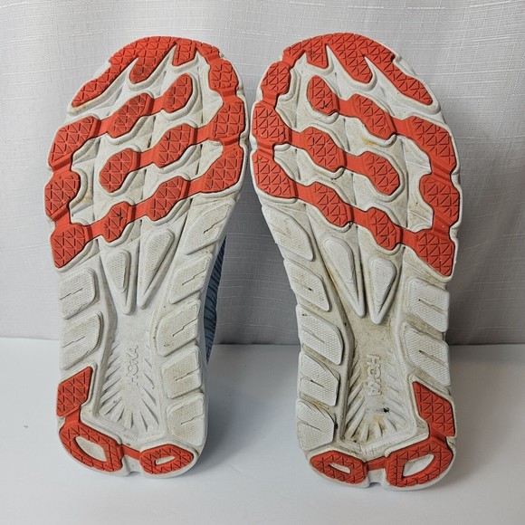 HOKA One One Rincon 3 Trail Shoe Mens 10 D, Blue Orange White Sneaker Walking - Picture 13 of 14